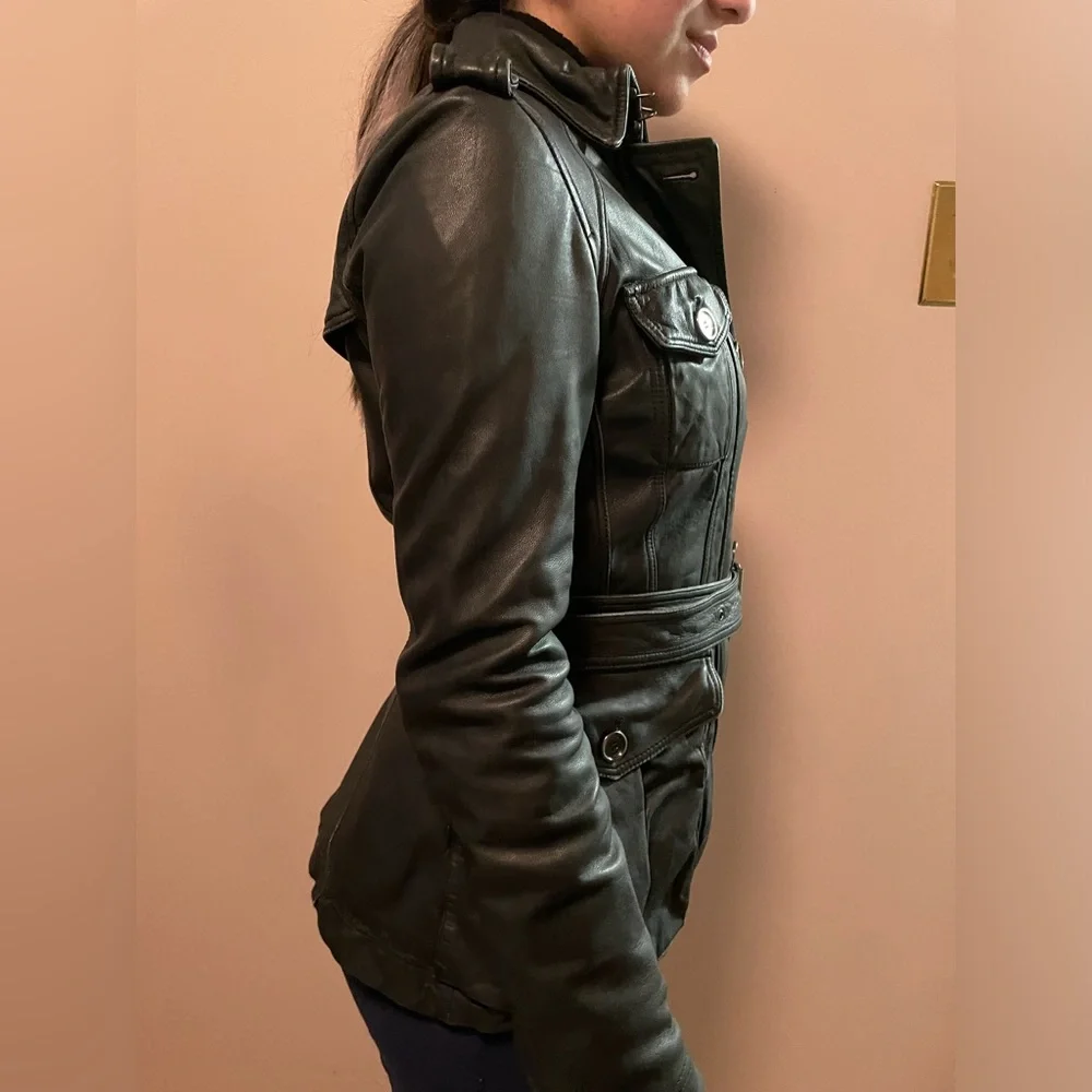 Burberry Black Leather Coat - Picture 10 of 14